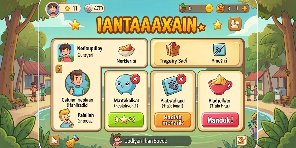 Screenshot menampilkan tampilan antarmuka utama game.