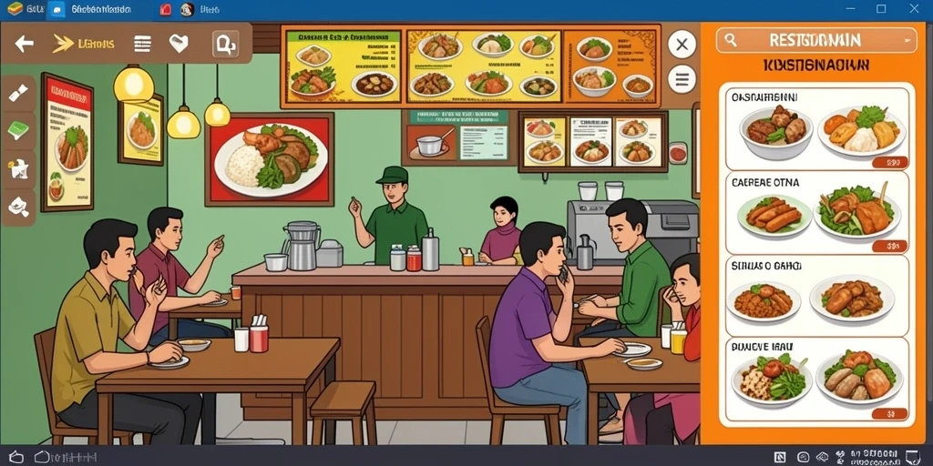 Screenshot dari permainan dengan tampilan antarmuka yang menarik.